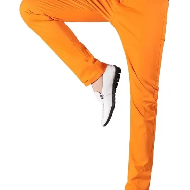 New Spring Summer Men's Orange pants Full Casual Fashion Straight Stretch Embroidery Man Trousers Business Pants Big Size 28-38 4