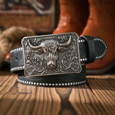 A casual and retro belt, a waist accessory for Western-style clothing, metal buckle, PU belt, suitable for both men and women 1