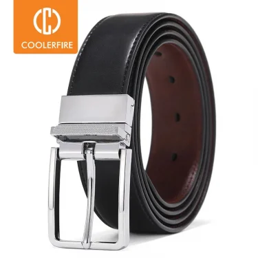 For Jeans Male Rotated Buckle Designer Cowskin Dress Belts Reversible Leather Belt Men Accessories Luxury Waist Belt HQ112 1
