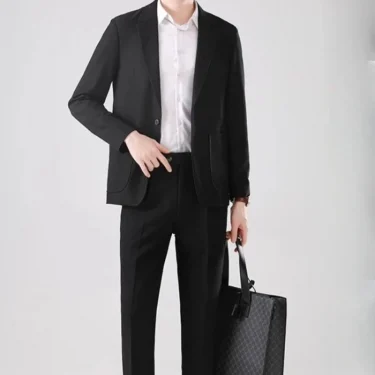 Full Suit for Men Dress Business Korean 2 Piece Outfit Set Man Formal Pants Ceremony Elegant Spring Autumn Blazer New In Casual 5