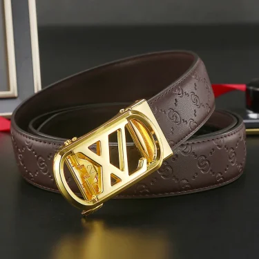 New Width 3.4cm Business Men's Belt Formal Real Leather Male Belt High Quality Metal Automatic Buckle Belt for Women jeans belt 6