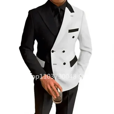 2 Piece Fashion Style Wedding Men Suits Slim Fit Peak Lapel Blazer Pants Formal Business Groom Wear Tuxedos Costume Homme 4