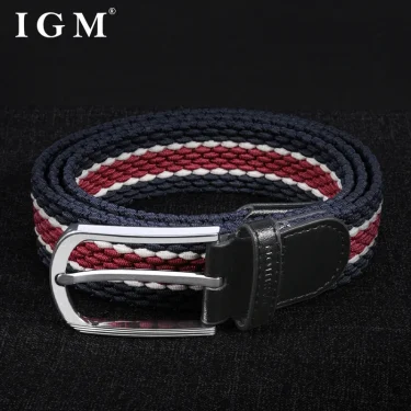 Men Women Stretch Belt For Unisex Knitted Braided Metal Pin Buckle Male Canvas Pants Jeans Elastic Belt 6