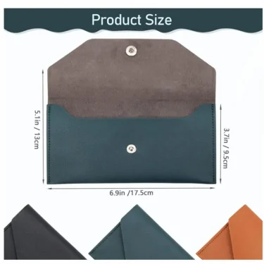 Envelope Wallet PU Leather Cash Envelope Wallet Classic Fashion Long Women's Wallet Ferrule Name Card Holder Gift 2