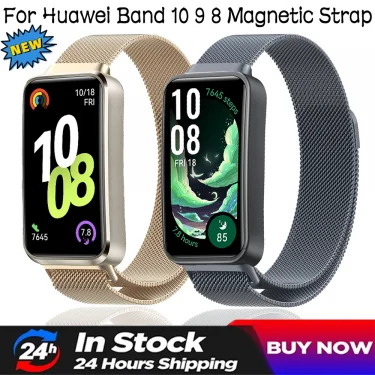 Milanese Magnetic Loop Strap for Huawei Band 10 Stainless Steel Comfortable Wristband Belt Huawei Band 9 8 Bracelet Accessories 1