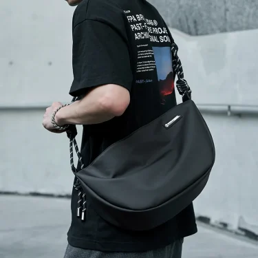 Japanese Sling Bag for Men, Waterproof Lightweight Crossbody Bag, Sports Travel Shoulder Bag Fit 12.9 inch iPad 1