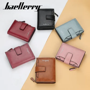New Short Women Wallets High Quality Brand Card Holder Zipper Female Purse Coin Holder Wallets For Girl Money Clips 2