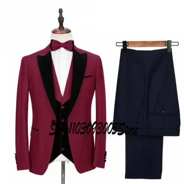 Beige Formal Wedding Elegant Men Suits Groom Tuxedos Prom Slim Fit Blazers Hombre High Quality Custom 3 Piece Set Costume Homme 2