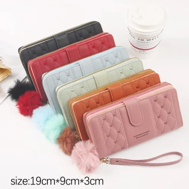 Women Long Wallet Pu Leather Card Holder Large Capacity Hasp Zipper Coin Purse Multi Card Organizer Cell Phone Wristlet Handbag 2
