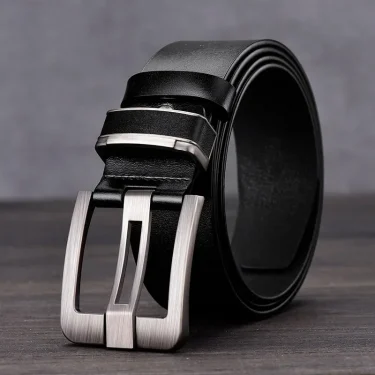New Leather Cowhide Men's Belt Fashion Metal Alloy Pin Buckle Adult Luxury Brand Jeans Business Casual Waist Male Strap Brand 4