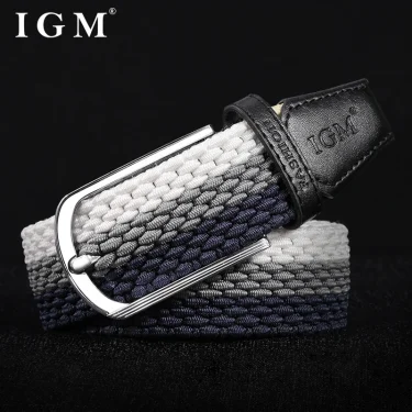 Men Women Stretch Belt For Unisex Knitted Braided Metal Pin Buckle Male Canvas Pants Jeans Elastic Belt 3