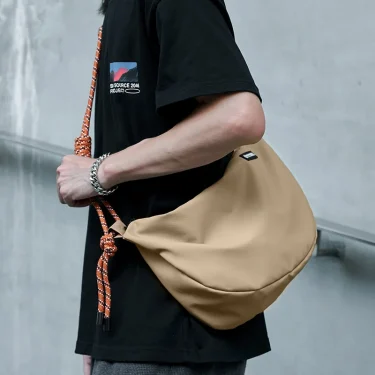 Japanese Sling Bag for Men, Waterproof Lightweight Crossbody Bag, Sports Travel Shoulder Bag Fit 12.9 inch iPad 6