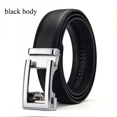 Fashionable and Versatile True Belt for Young Men, Casual Cowhide Belt, Simple Belt, Youth Business Trend 3
