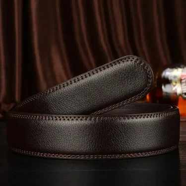 3.0cm 3.5cm Width Belt No Buckle Men Women Unisex PU Business Belt without Automatic Buckle Waist Belts for Jeans 4