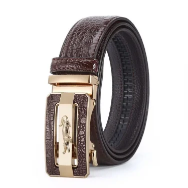 High quality genuine leather business top men belt trend alloy automatic buckle belt men and women universal jeans belt male 3