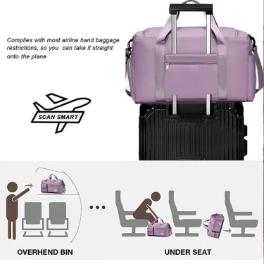 Travel Bag Duffle Handbag Women Shoulder Bag Large Capacity Shoe Compartment Waterproof Sports Fitness Bags Ladies Crossbody Bag 4