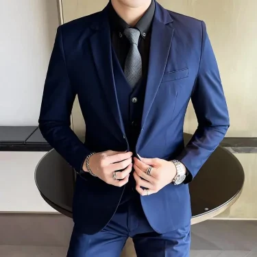 The New Boutique 6XL (Blazer + Vest + Trousers) Men's Suit Fashion Business Italian Style Wedding Gentleman Dress Formal 3-piece 1