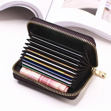 New Casual Wallet Multi-Slot Card Holder Zipper Coin Purse Small Clutch PU Money Bag Purse Cardholder Wallets for Men and Women 3