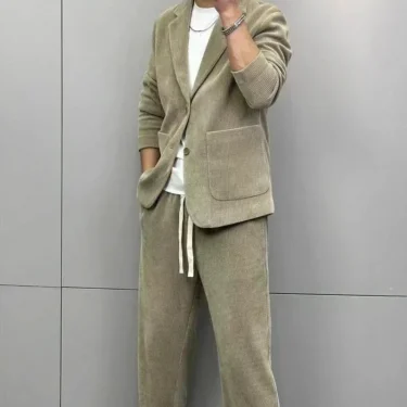 2 Piece Outfit Set Man Casual High Quality 2024 Double Breasted Full Suit for Men Gentleman Luxury Ceremony Pants Fashion Blazer 4
