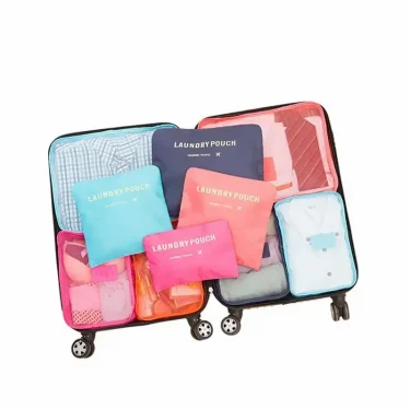 6pcs Set Travel Storage Bags Suitcase Packing Set Storage Cases Portable Luggage Organizer Clothes Shoe Foldable Organizer 5