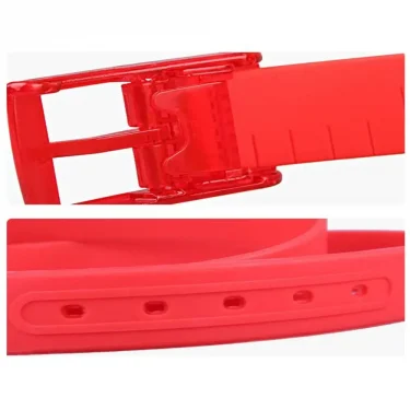 Silicone Belt Square Pin Buckle Belts for Jeans Pants Chic Metal free Waistband Luxury Brand Design 3