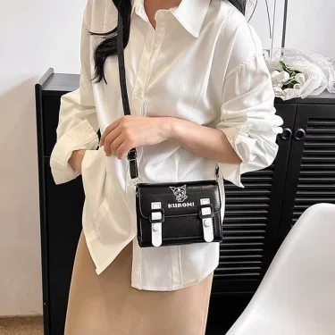Sanrio Pu Square Bag Anime Shoulder Bags Kawaii Messenger Tote Cute Cartoon Backpacks My melody Cinnamorol Kuromi Fashion Bags 4