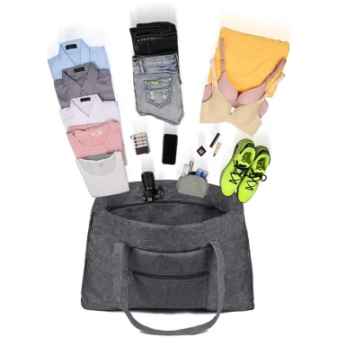 TINYAT Large Capacity Multicolor Women's Polyester Handbag Lightweight and Durable Foldable Travel Bag for Outdoor Travel. 4