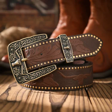 A casual and retro belt, a waist accessory for Western-style clothing, metal buckle, PU belt, suitable for both men and women 1
