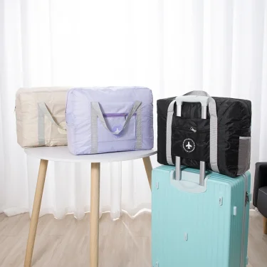 Large Capacity Foldable Airplane Bag, Travel Bag, Lever Lift, Portable Storage Bag, Sports and Fitness Bag organizer storage bag 3