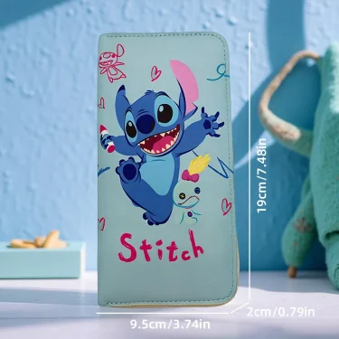 Stitch Multi-Card Long Wallet with Zipper Credit Card Wallet, ID Holder, Large Capacity for Coins & Cards, Durable Polyester 2
