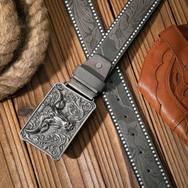 A casual and retro belt, a waist accessory for Western-style clothing, metal buckle, PU belt, suitable for both men and women 5