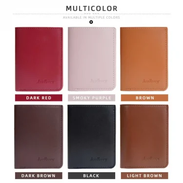 New Men's and Women's Unisex Short Wallet Simple and Thin PU Leather Clip Multi-slot Card Holder 5