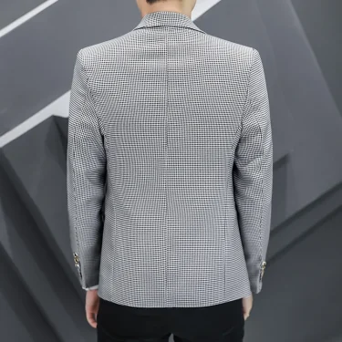 High Quality Men's Plaid Suits&Blazers Coats 2025 Spring Autumn Business Casual Slim Fit Jackets Outwear Small Suit Top Clothing 5
