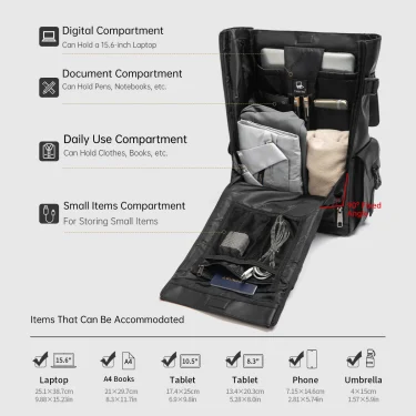 Tigernu Fashion Backpacks Men Korean Style Backpack Cool Knapsack Commuting Bags Travel Backpacks 15.6 Laptop Backpack Male Bags 3