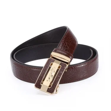 High quality genuine leather business top men belt trend alloy automatic buckle belt men and women universal jeans belt male 5