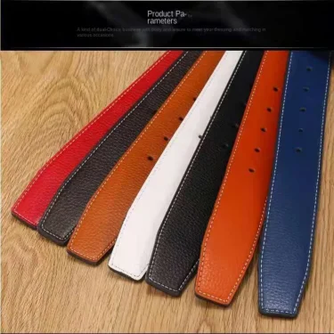 3.7cm Luxury Replace Strap Durable Trouser Jeans Belt Decor Waistband No Buckle Belt Leather Belt Strap Genuine Leather 5