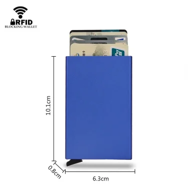 Rfid Smart Wallet Card Holder Metal Thin Slim Men Women Wallets Pop Up Minimalist Wallet Small Black Purse Vallet Walets for Men 6