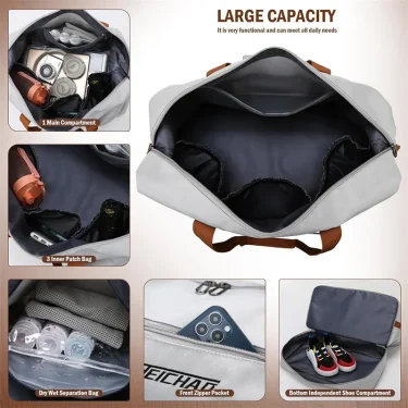 Fashion Travel Bags For Women Large Capacity Men's Sports bag Waterproof Weekend Sac Voyage Female Messenger Bag Dry And Wet 4