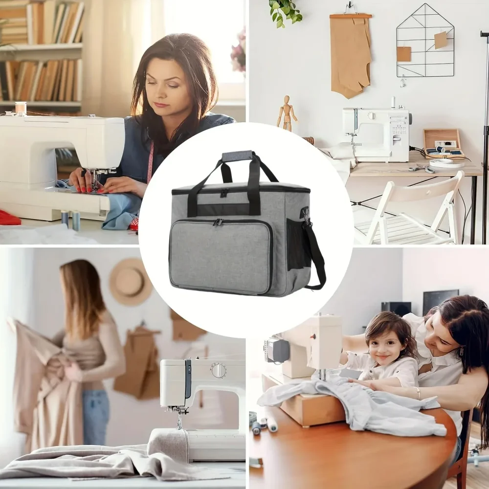 Premium Sewing Machine Carrying Case - Padded Storage Bag with Multiple Pockets & Accessory Organizer - Stylish Travel Tote 6