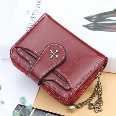 New Women Wallets and Purses PU Leather Money Bag Female Short Hasp Purse Small Coin Card Holders Clutch Women Zipper Purse 6