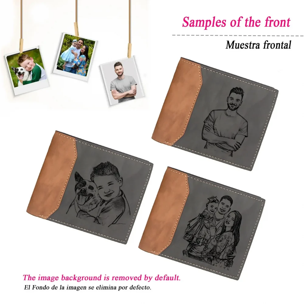 Personalized Engraved Photo Wallet for Husband - Custom Father's Day Gift with Picture & Name, Stylish Bifold Design 3