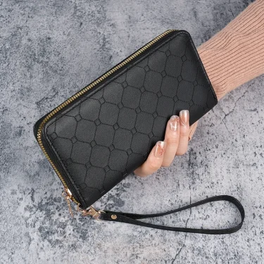 2024 new wallet Korean cute long coin purse large capacity lady multi-card zipper holding mobile phone bag female 1