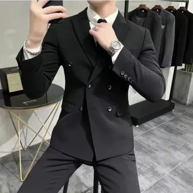 Groom Full Suit for Men Dress Formal Blazer Wedding Slim Fit 2 Piece Outfit Set Man Classic Elegant Clothes Casual Spring Autumn 1