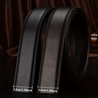3.0cm 3.5cm Width Belt No Buckle Men Women Unisex PU Business Belt without Automatic Buckle Waist Belts for Jeans 2