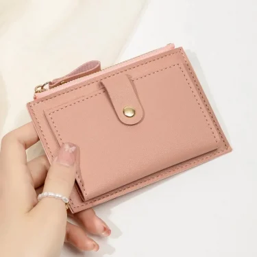 Minimalist and Fashionable Women's Short Card Bag, Ultra-thin Mini PU Leather Zero Wallet, Women's Credit Card Holder Wallet 5