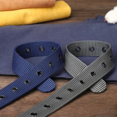 Men's Belt Porous Canvas Pin Buckle Leather Belt Outdoor Sports Belt Women's Trendy Eyelet Belt with Jeans Belt for Men Women 3