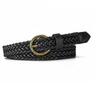 Wax rope woven thin belt women, non-perforated design belt, suit shirt accessories, dress fashion belt LR2133 3