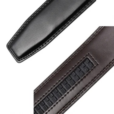 VATLTY 2021 No Buckle Leather Belt for Men 3.5cm Natural Cowhide Trouser Belt Non-porous Black Belt Girdles Male Gifts 6