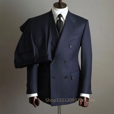Formal Suit Set Fashion Buttons Pockets Blazer Men Business Suit Set Formal Turndown Collar Suit for Dating Groom Formal Tuxedos 1