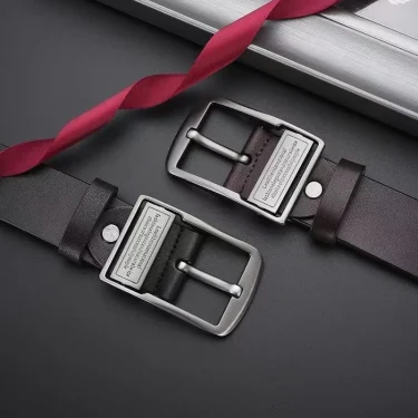 New Leather Cowhide Men's Belt Fashion Metal Alloy Pin Buckle Adult Luxury Brand Jeans Business Casual Waist Male Strap Brand 5